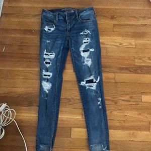 American Eagle ripped low rise denim jeans